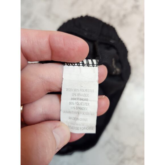 Bcg Women's Gray Black Solid Mid Rise Stretch Running Athletic Shorts Size Large - Picture 5 of 8